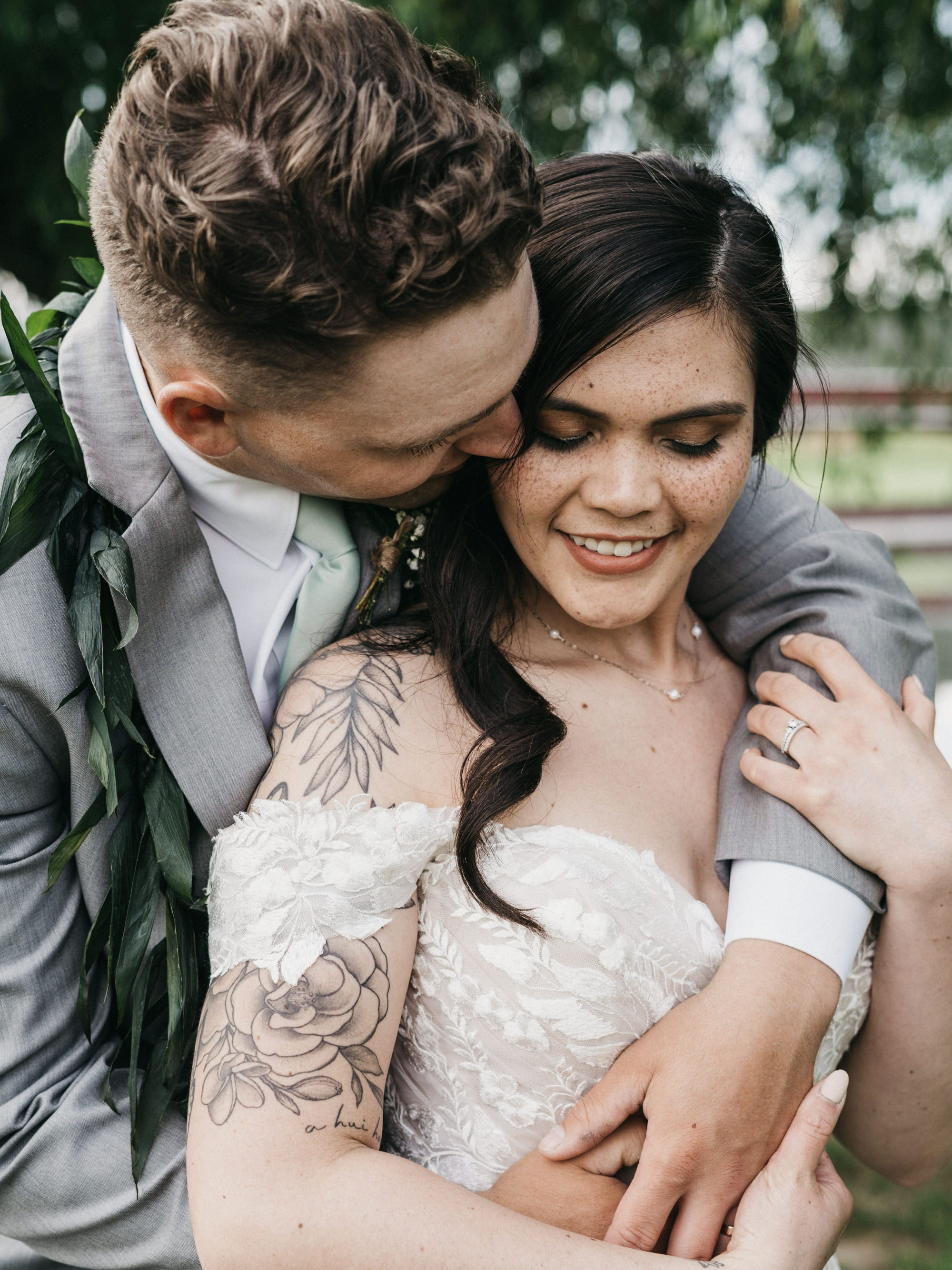 Bride with a clean, soft, elegant makeup look, perfected by Portland-Based Blushing Flower Events